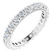 14K White 1 1/2 CTW Diamond Eternity Band Size 8