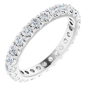 14K White 1 1/2 CTW Diamond Eternity Band Size 8