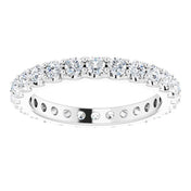 14K White 1 1/2 CTW Diamond Eternity Band Size 8