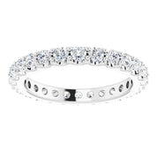 14K White 1 1/2 CTW Diamond Eternity Band Size 8