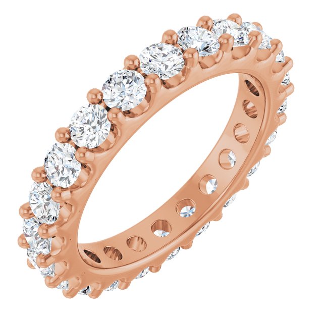 14K Rose 2 CTW Diamond Eternity Band Size 7