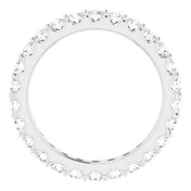 14K White 1 1/2 CTW Diamond Eternity Band Size 8