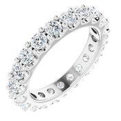 14K White 1 7/8 CTW Diamond Eternity Band Size 6.5