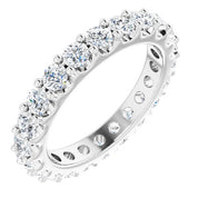 14K White 2 CTW Diamond Eternity Band Size 7.5