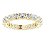 14K Yellow 2 CTW Diamond Eternity Band Size 7.5