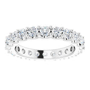 14K White 2 CTW Diamond Eternity Band Size 7.5