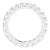 14K White 2 CTW Diamond Eternity Band Size 7.5