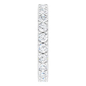 14K White 2 CTW Diamond Eternity Band Size 7.5