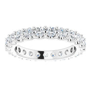 14K White 2 CTW Diamond Eternity Band Size 8
