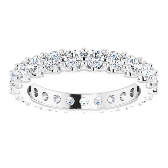 14K White 2 CTW Diamond Eternity Band Size 8