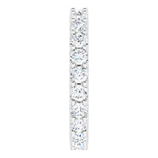 14K White 2 CTW Diamond Eternity Band Size 8