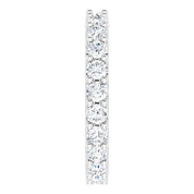 14K White 2 CTW Diamond Eternity Band Size 8