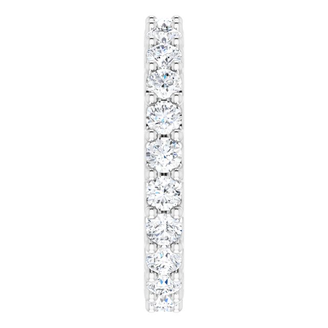 14K White 2 CTW Diamond Eternity Band Size 8