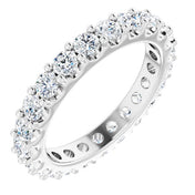 14K White 2 CTW Diamond Eternity Band Size 8