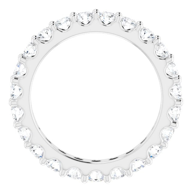 14K White 2 CTW Diamond Eternity Band Size 8