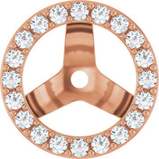14K Rose 1/3 CTW Lab-Grown Diamond Halo-Style Earring Jackets