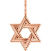 14K Rose Star of David Pendant