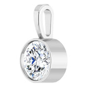 14K White 5/8 CT Natural Diamond Bezel-Set Solitaire Pendant