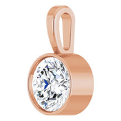 14K Rose 5/8 CT Natural Diamond Bezel-Set Solitaire Pendant