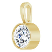 14K Yellow 5/8 CT Natural Diamond Bezel-Set Solitaire Pendant