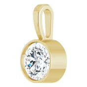 14K Yellow 1/2 CT Lab-Grown Diamond Bezel-Set Solitaire Pendant