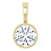 14K Yellow 1/2 CT Lab-Grown Diamond Bezel-Set Solitaire Pendant