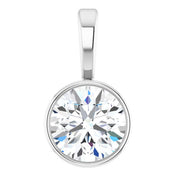 Sterling Silver 1/2 CT Lab-Grown Diamond Bezel-Set Solitaire Pendant