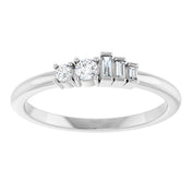 14K White 1/8 CTW Natural Diamond Stackable Ring