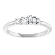 14K White 1/8 CTW Natural Diamond Stackable Ring