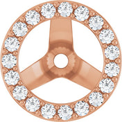 14K Rose 1/4 CTW Lab-Grown Diamond Halo-Style Earring Jackets