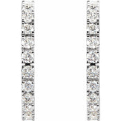 14K White 1 CTW Lab-Grown Diamond 20.5 mm Hoop Earrings