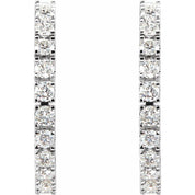 14K White 1 CTW Lab-Grown Diamond 20.5 mm Hoop Earrings