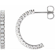 14K White 1/2 CTW Lab-Grown Diamond 17.6 mm Hoop Earrings