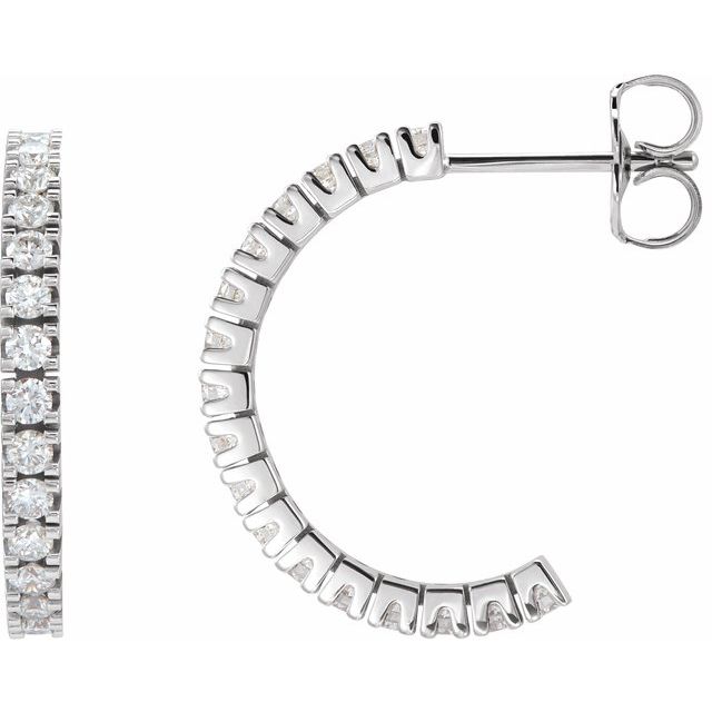 2 CTW Lab-Grown Diamond 17.6 mm Hoop Earrings