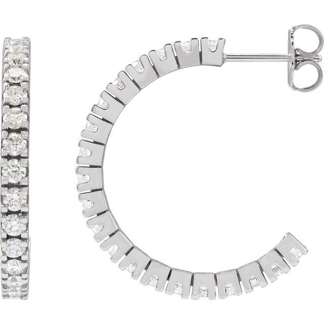 8 CTW Lab-Grown Diamond 24.7 mm Hoop Earrings