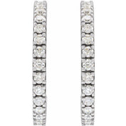 14K White 1 5/8 CTW Lab-Grown Diamond 24.7 mm Hoop Earrings