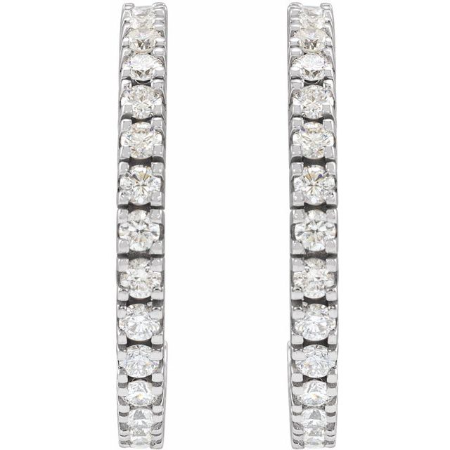 8 CTW Lab-Grown Diamond 24.7 mm Hoop Earrings
