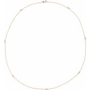 14K Lab-Grown Diamond 7-Station 24" Necklace with 1/4 to 1/3 CTW Diamonds