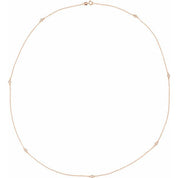 14K Lab-Grown Diamond 7-Station 24" Necklace with 1/4 to 1/3 CTW Diamonds