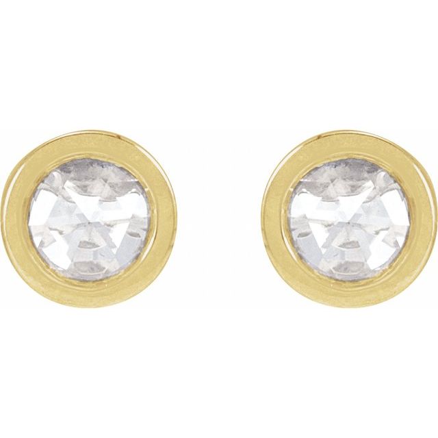 14K Yellow 1/5 CTW Rose-Cut Natural Diamond Stud Earrings