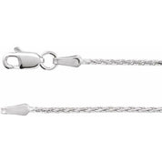 14K White 1.5 mm Diamond-Cut Wheat 20" Chain