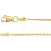 14K Yellow 1.5 mm Diamond-Cut Wheat 24" Chain