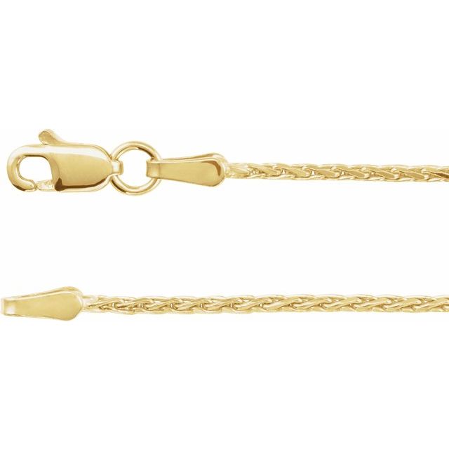 14K Yellow 1.5 mm Diamond-Cut Wheat 24" Chain
