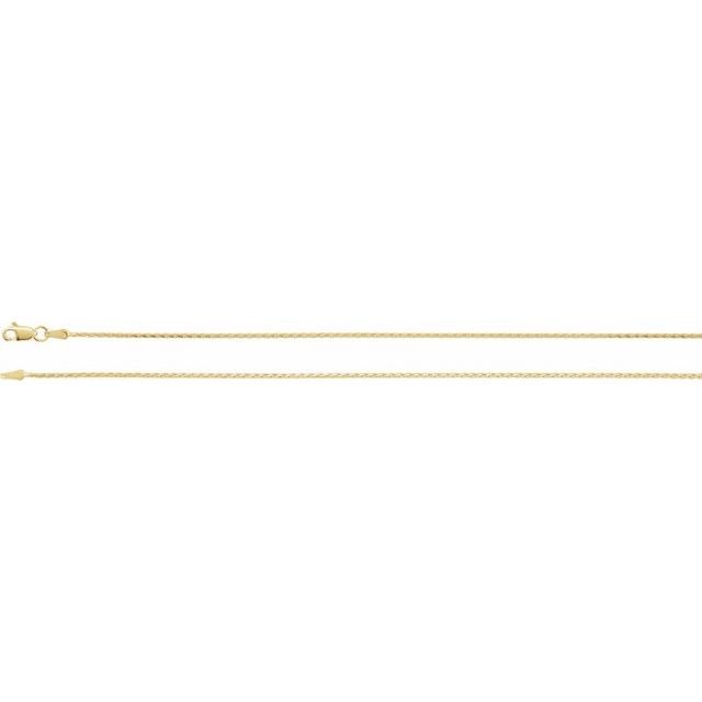 14K Yellow 1.5 mm Diamond-Cut Wheat 24" Chain