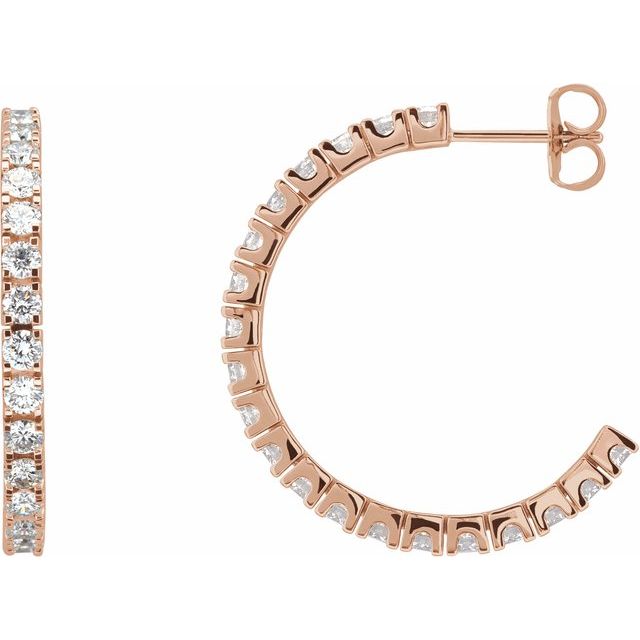 5 CTW Lab-Grown Diamond 27.7 mm Hoop Earrings