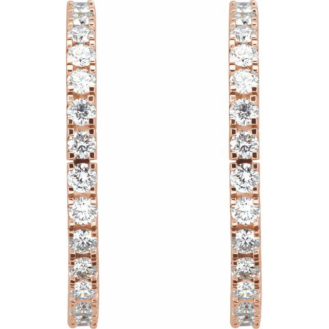 5 CTW Lab-Grown Diamond 27.7 mm Hoop Earrings
