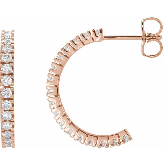 2 CTW Lab-Grown Diamond 17.6 mm Hoop Earrings