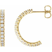 14K Yellow 1/2 CTW Lab-Grown Diamond 17.6 mm Hoop Earrings