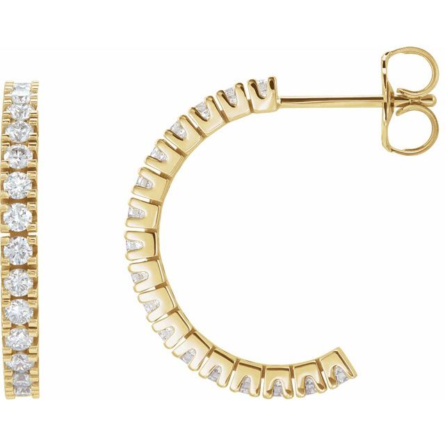 2 CTW Lab-Grown Diamond 17.6 mm Hoop Earrings