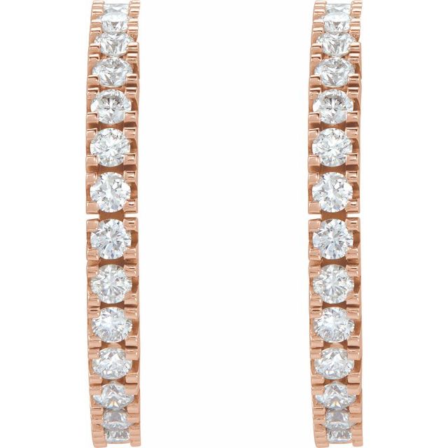 2 CTW Lab-Grown Diamond 17.6 mm Hoop Earrings